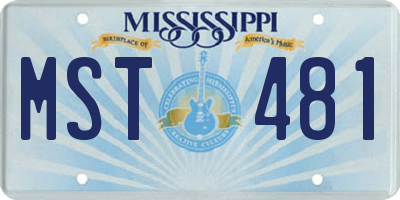 MS license plate MST481