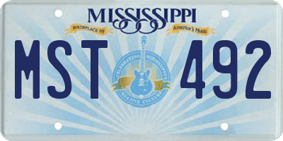 MS license plate MST492