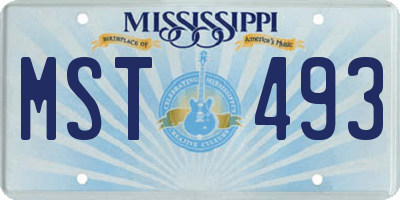 MS license plate MST493