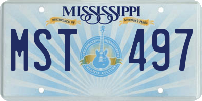 MS license plate MST497