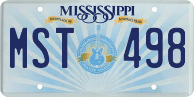 MS license plate MST498
