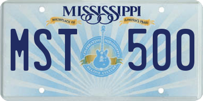 MS license plate MST500