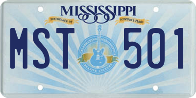MS license plate MST501