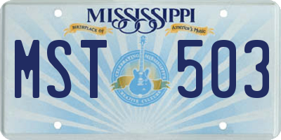 MS license plate MST503