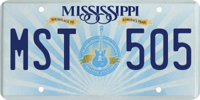 MS license plate MST505