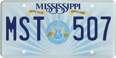 MS license plate MST507
