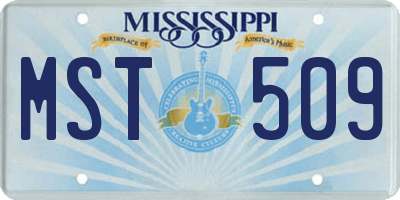 MS license plate MST509