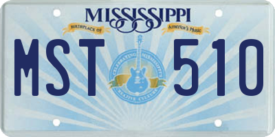 MS license plate MST510