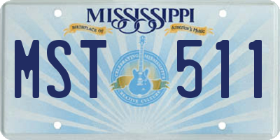 MS license plate MST511