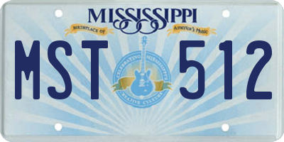 MS license plate MST512