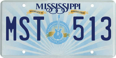 MS license plate MST513