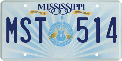 MS license plate MST514
