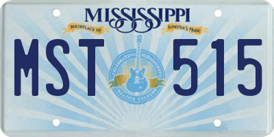 MS license plate MST515