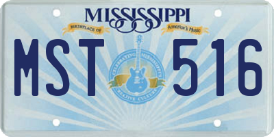 MS license plate MST516
