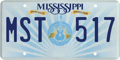 MS license plate MST517