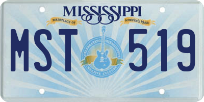 MS license plate MST519