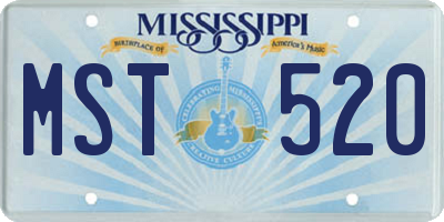 MS license plate MST520