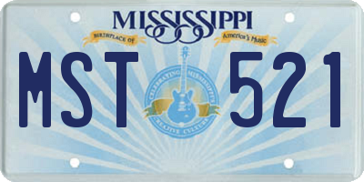 MS license plate MST521