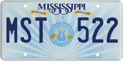 MS license plate MST522