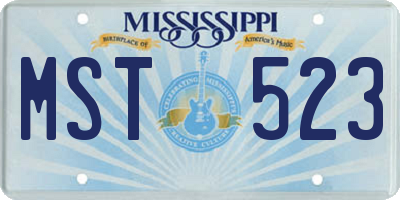 MS license plate MST523