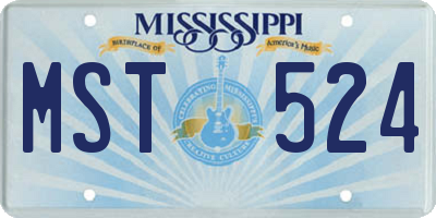 MS license plate MST524