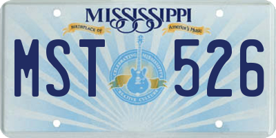 MS license plate MST526