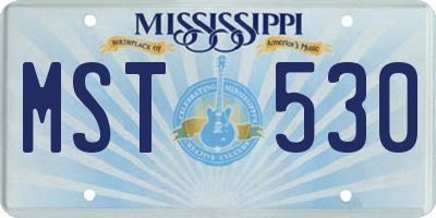 MS license plate MST530