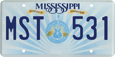 MS license plate MST531