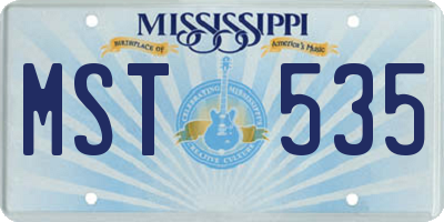 MS license plate MST535
