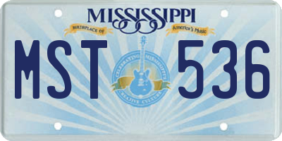 MS license plate MST536