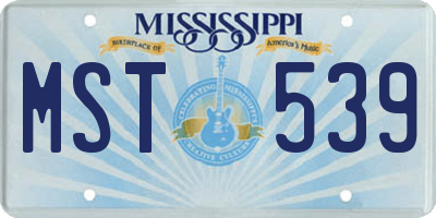 MS license plate MST539