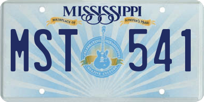 MS license plate MST541
