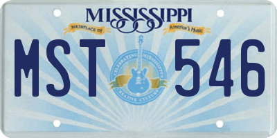 MS license plate MST546