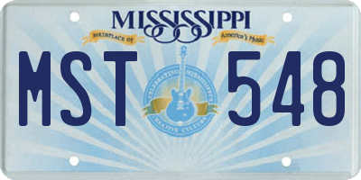 MS license plate MST548