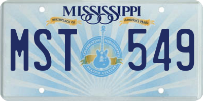 MS license plate MST549