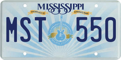 MS license plate MST550