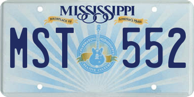 MS license plate MST552