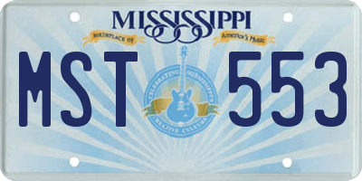 MS license plate MST553