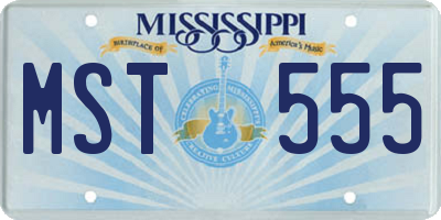 MS license plate MST555