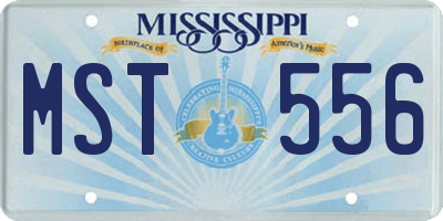 MS license plate MST556