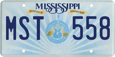 MS license plate MST558