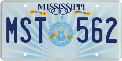 MS license plate MST562