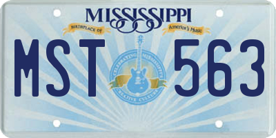 MS license plate MST563