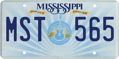MS license plate MST565
