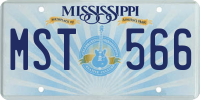 MS license plate MST566