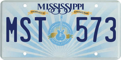 MS license plate MST573