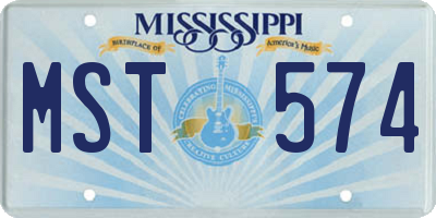 MS license plate MST574
