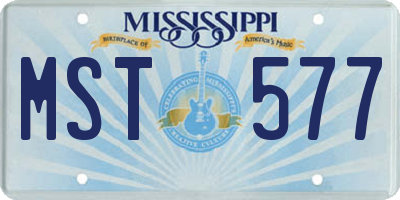 MS license plate MST577