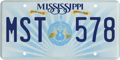 MS license plate MST578