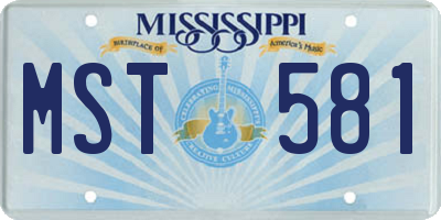 MS license plate MST581